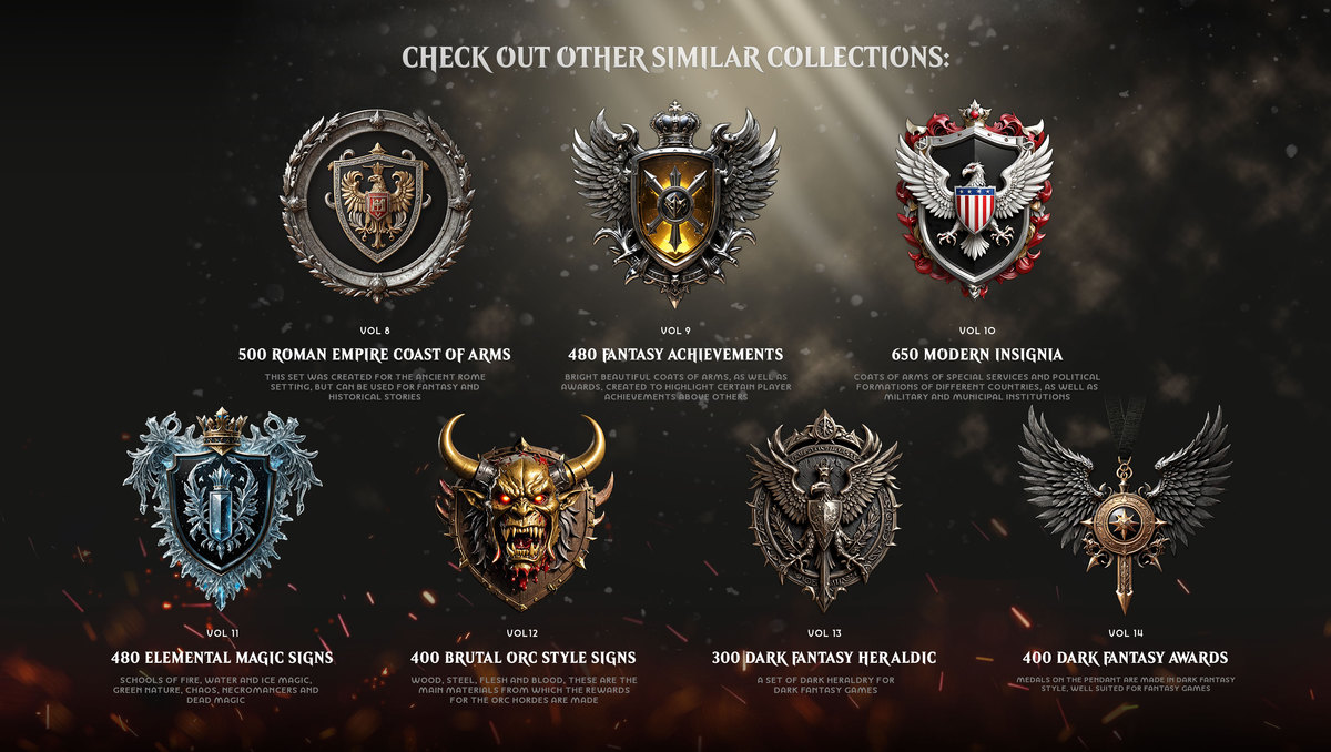 600 Achievements, Trophies, Rewards, Emblems, Badges, Awards, Artifacts Vol2