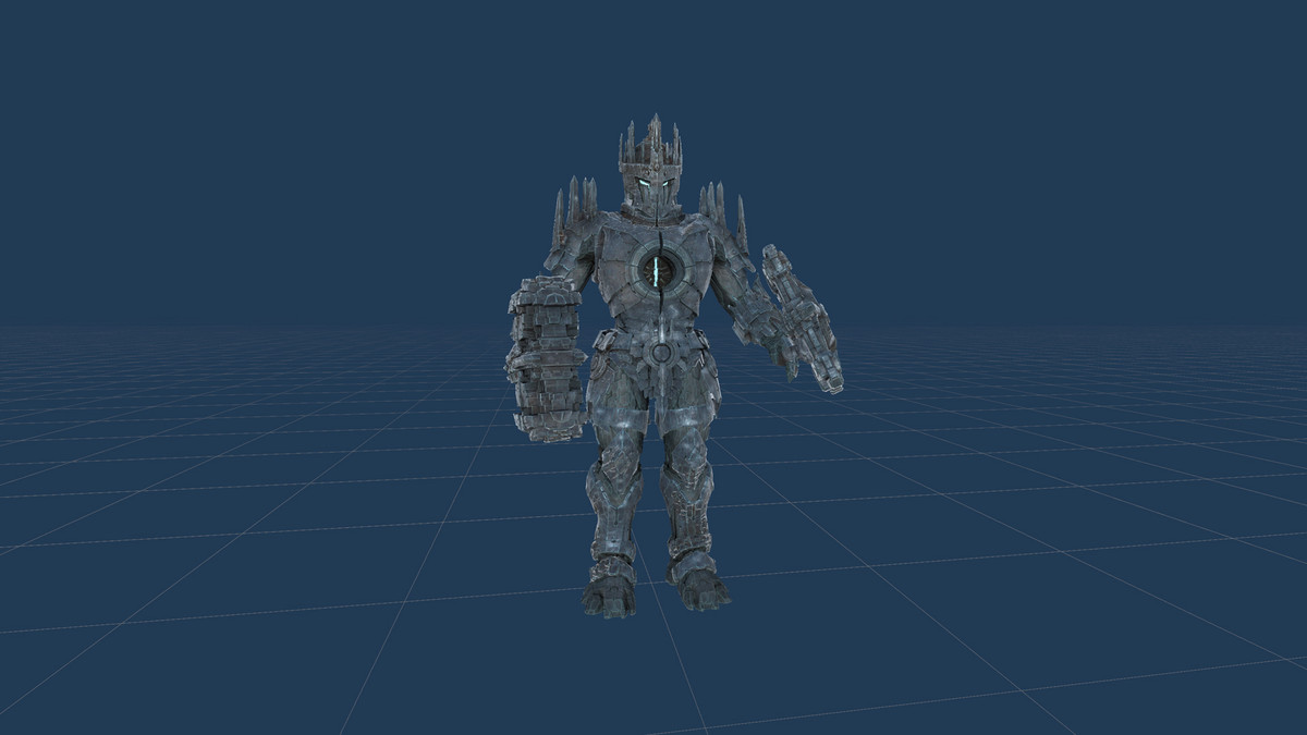 Armored Stone Golem - Dark Fantasy Boss