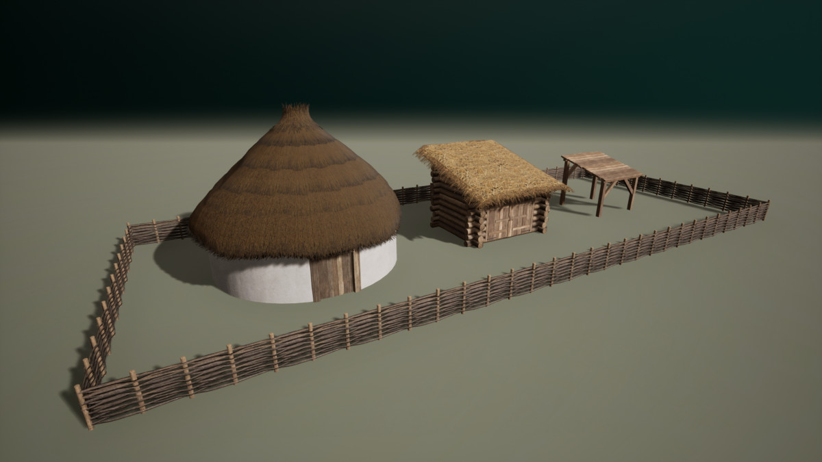 Medieval Modular Slavic Houses Building Kit (Plus Burnt versions)