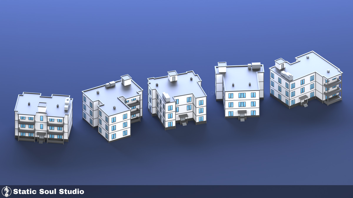 Low Poly City Pack – Modular Buildings, Roads & Props
