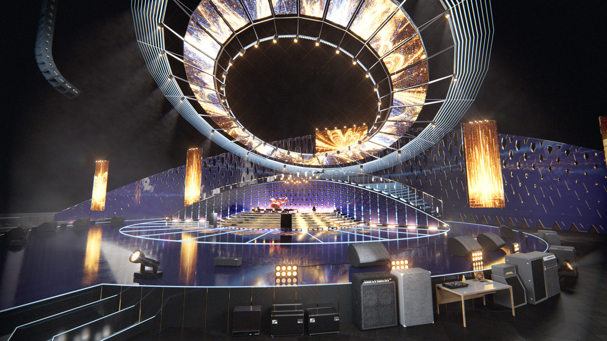 Concert Arena Stage Venue - Modular 3d Environment with props