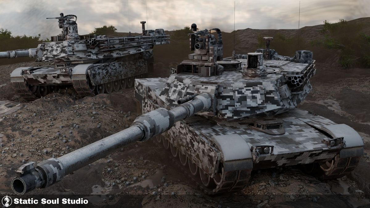 M1A2 Abrams Battle Tank Pack ( 8 Skin Design , Customizable Pieces , Optimized )