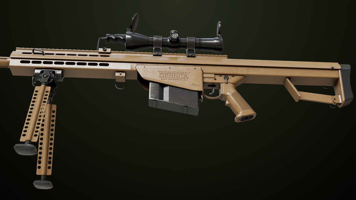 Sniper Rifle 02 Black and Sandal Single Map URP HDRP