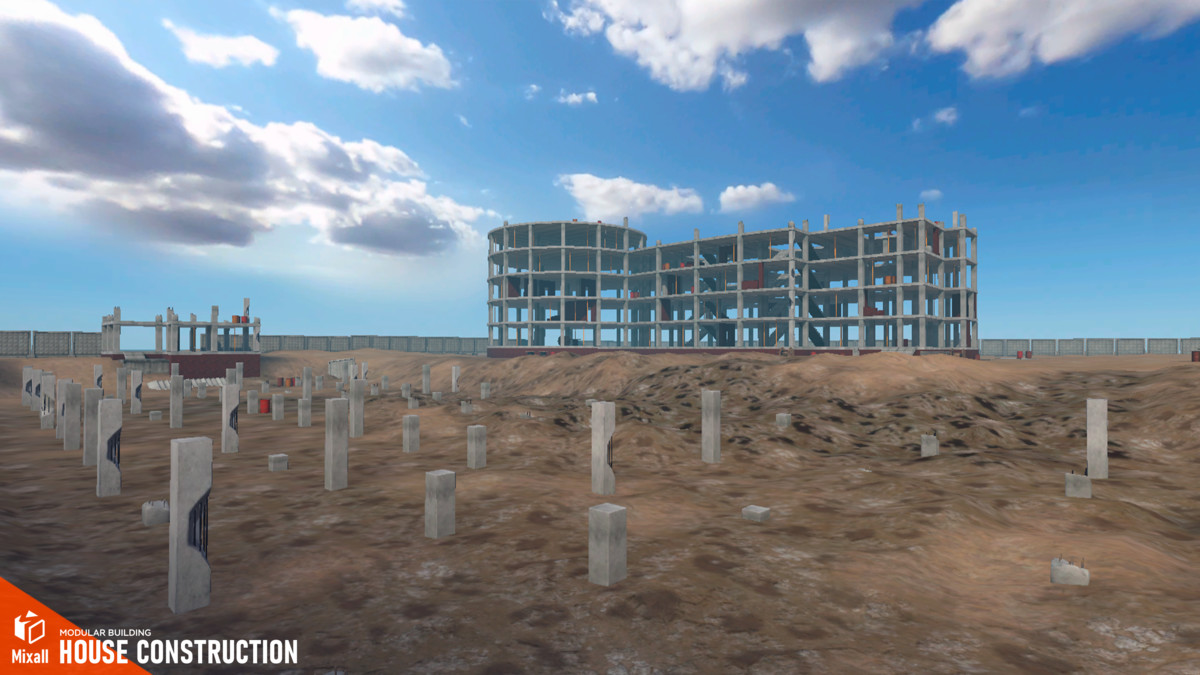Construction sites, equipment and builders