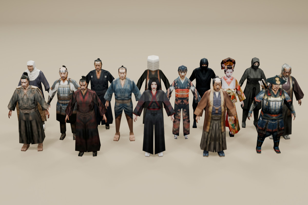 Low Poly Samurai Complete Pack