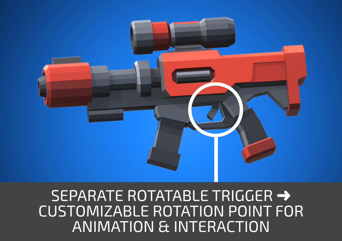 Low Poly Sci-Fi Blaster Pack Vol. 2 - Retro Style