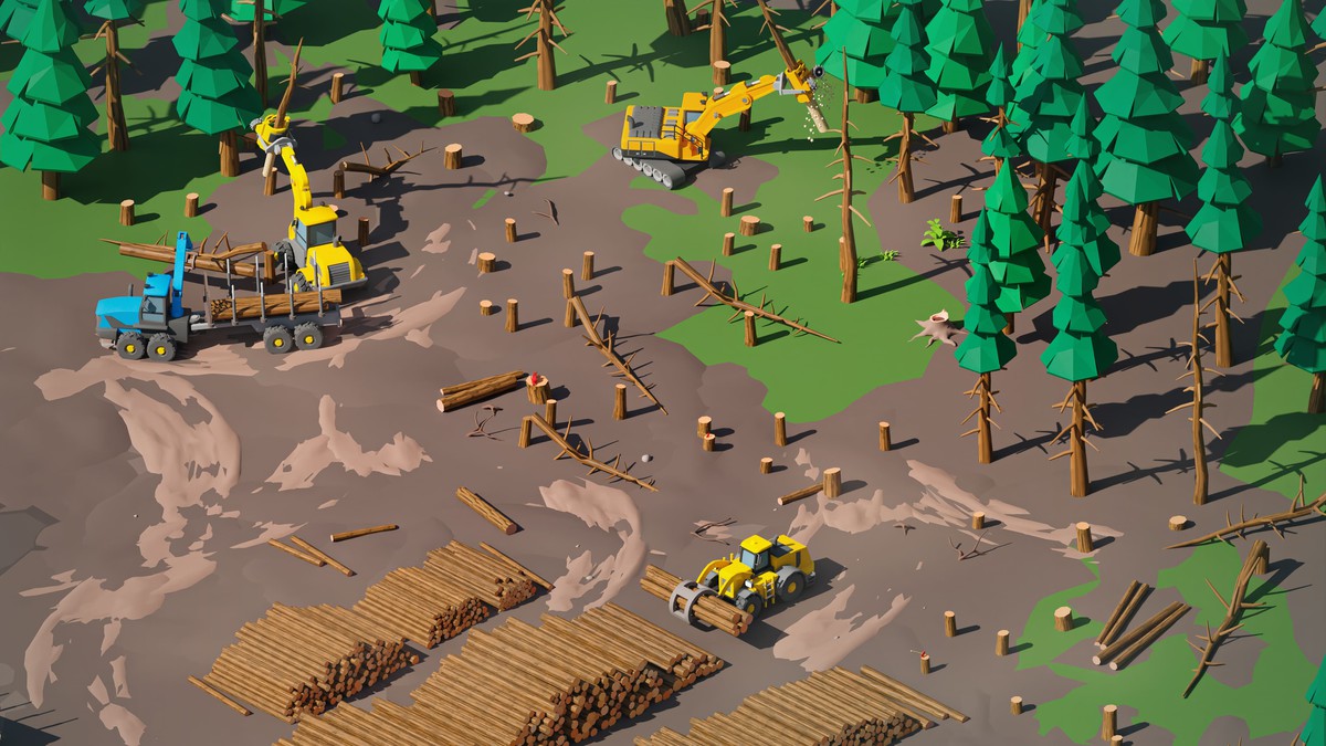 Logging Facility - Low Poly 3D Models Pack