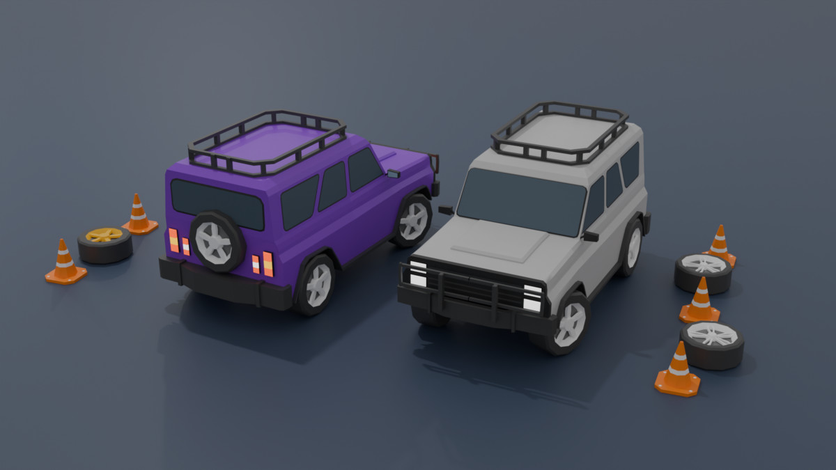 Mobile Optimize-Low Poly Vehicles