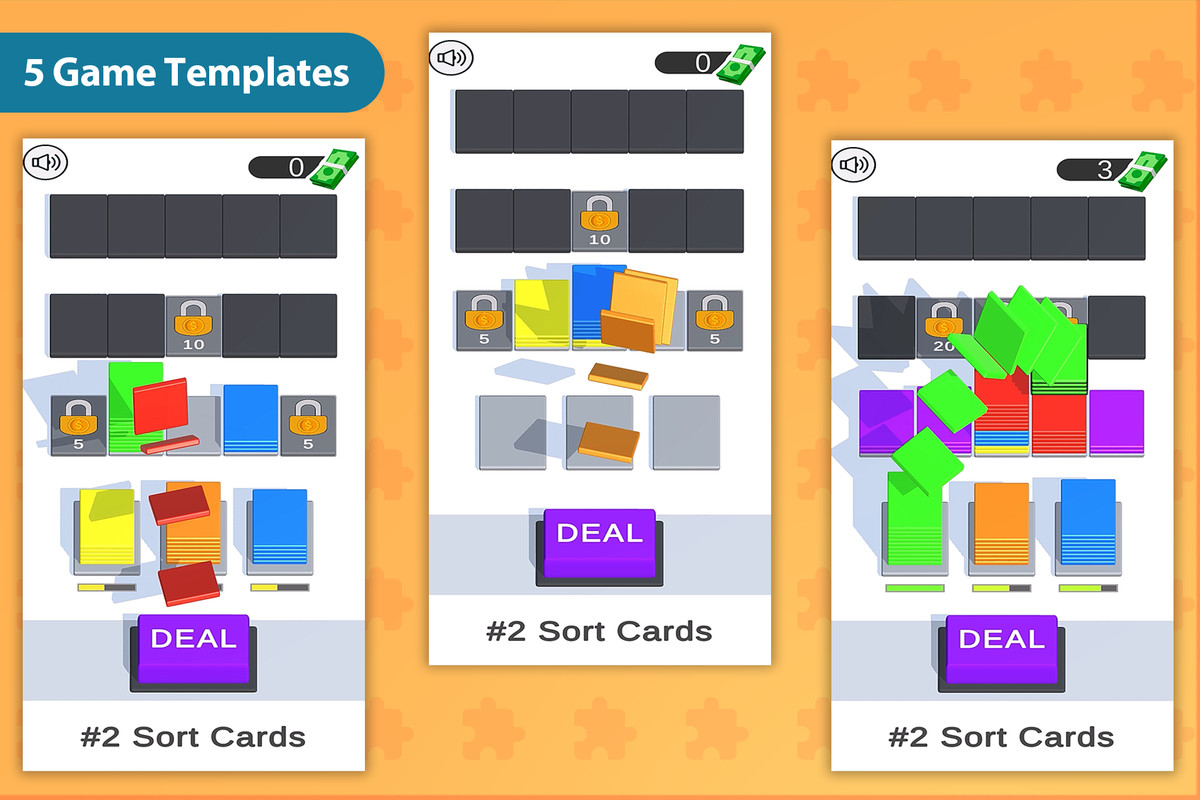 HyperCasual - Puzzle Game Engine Pack #1 - 5 Game Templates