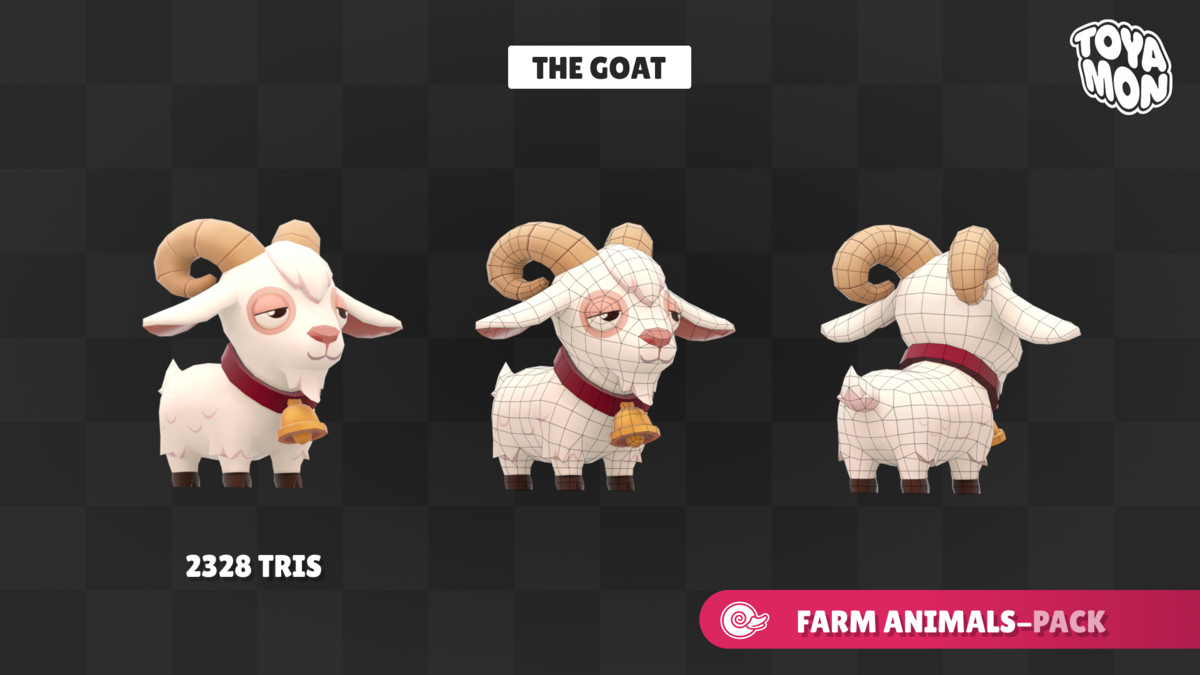 Stylized Farm Animals Pack - Low poly