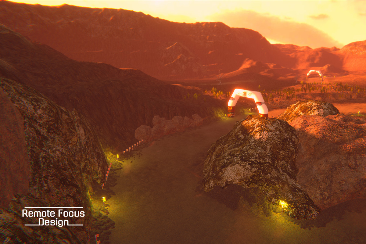 Drift race track Desert at sunset