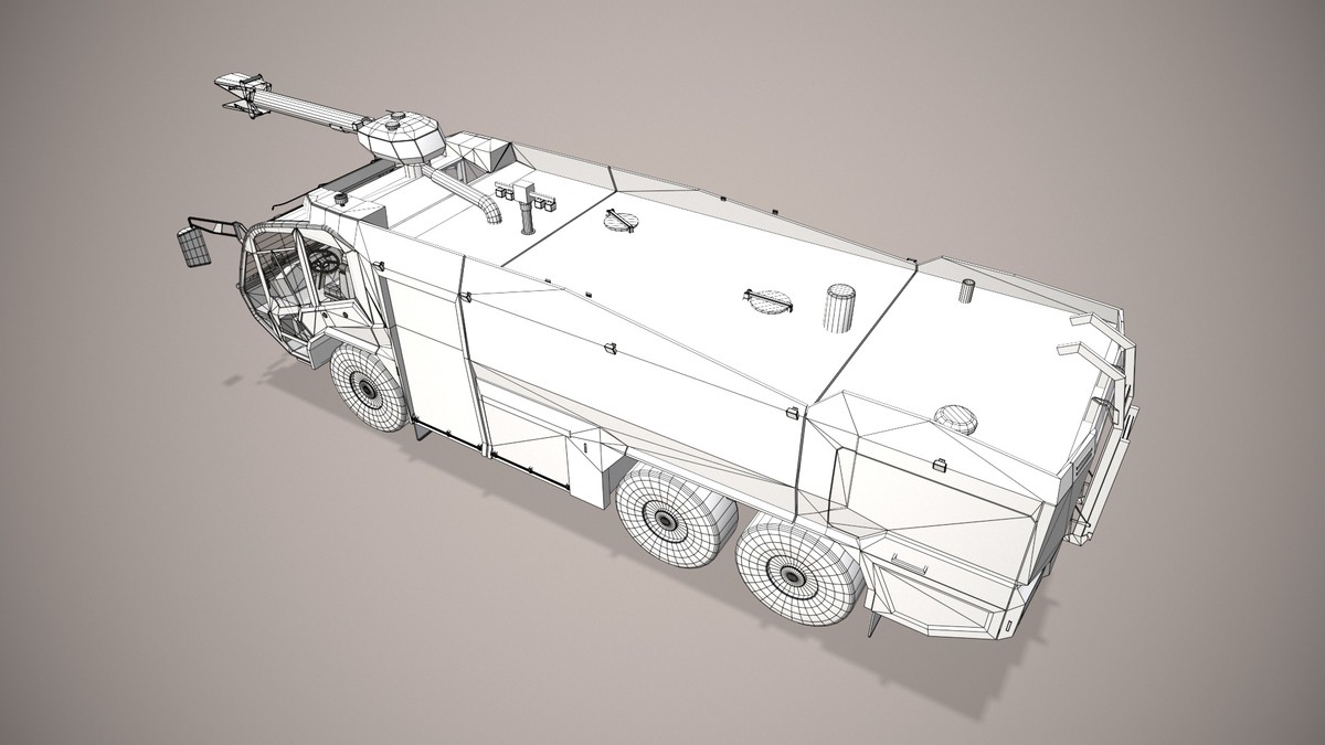 Airport Fire Truck 6x6 Red (387)