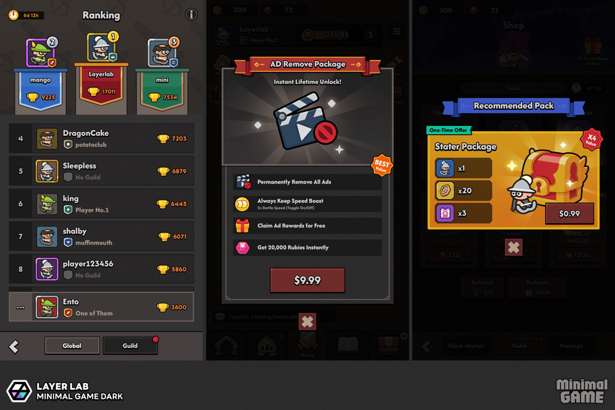 GUI Pro - Minimal Game Dark
