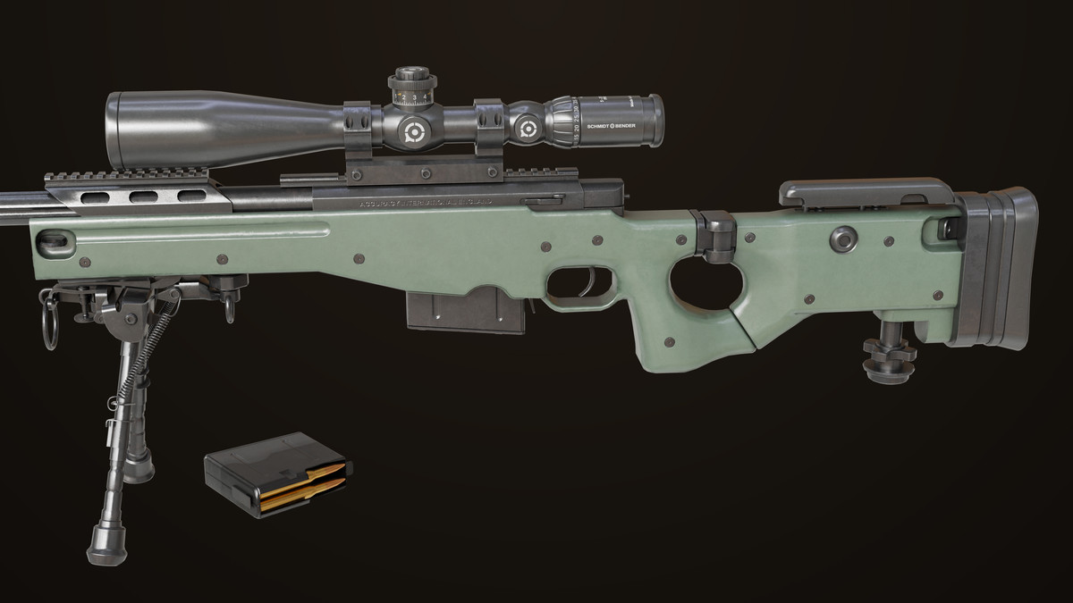 Sniper Rifle 03 Green URP HDRP Textures