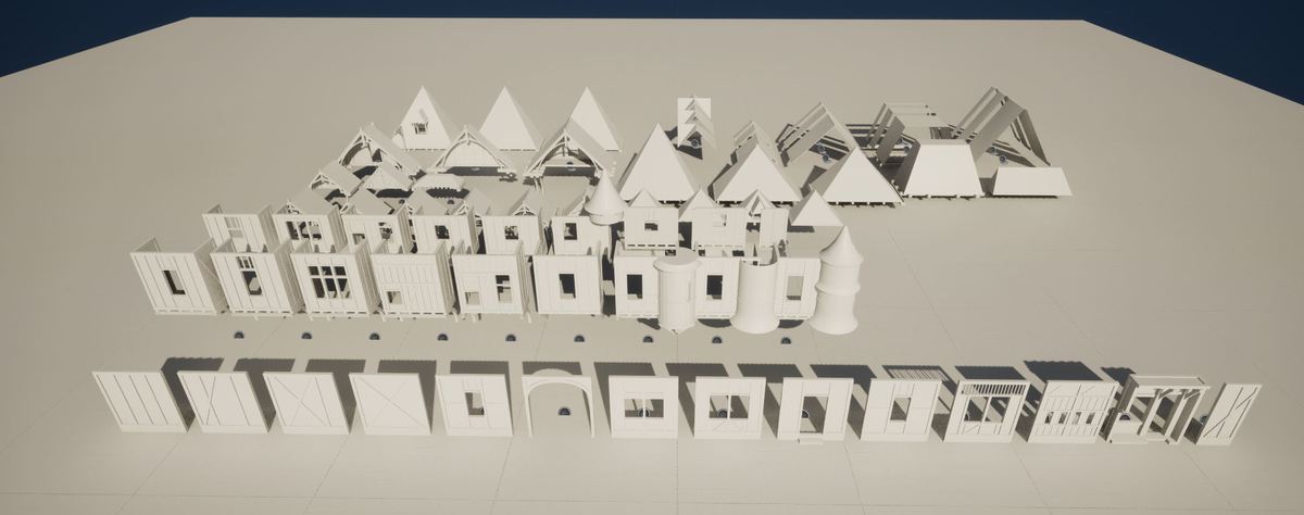 Tileable Medieval Corbelled House / Blockmesh for ingame engines