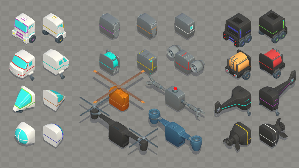 Low Poly Sci-Fi Modular Vehicle