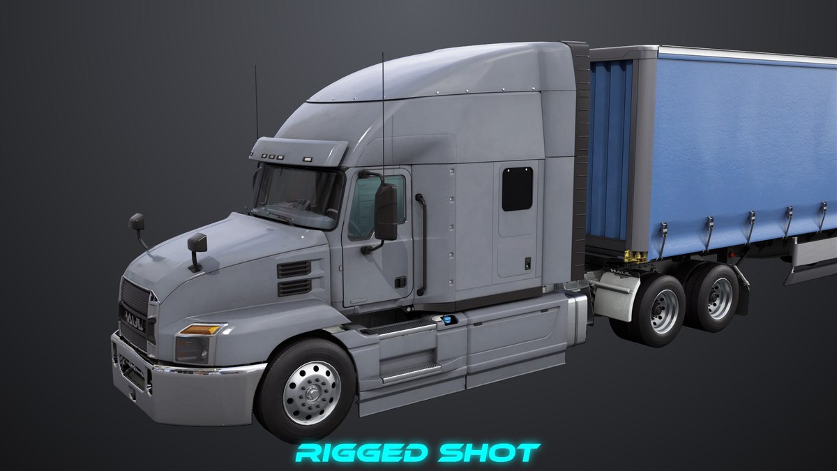 Heavy Truck 05 Curtainsider Trailer URP HDRP Textures