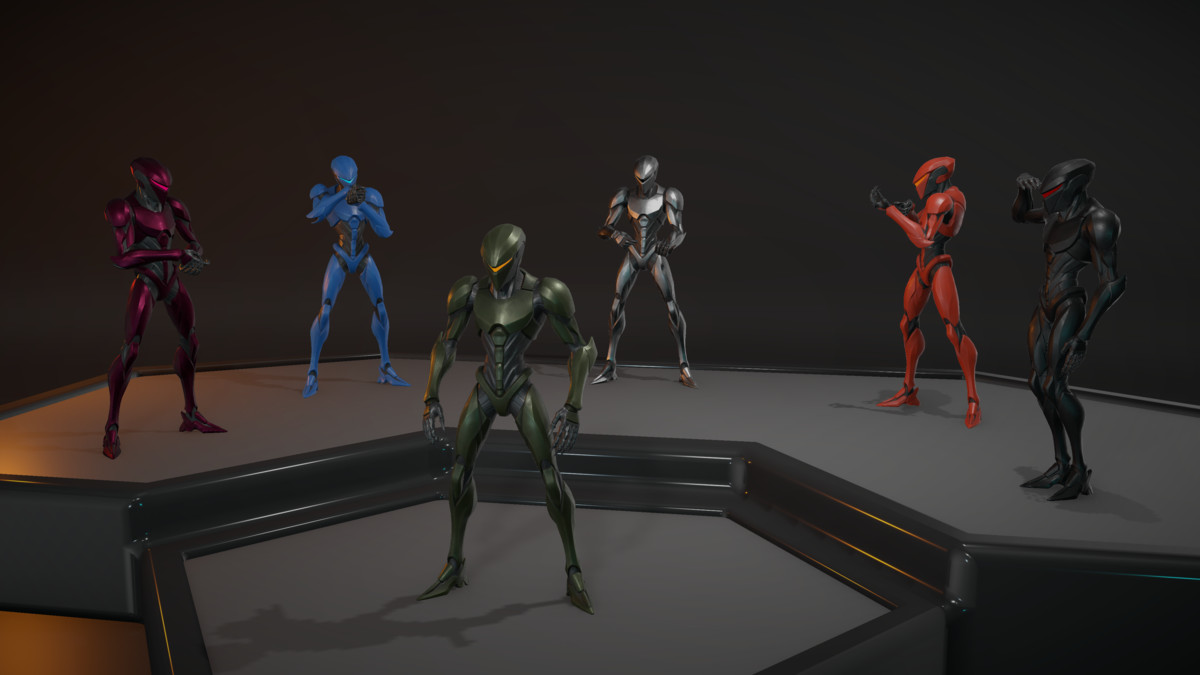 Sci-Fi Robot Character Pack | 4 Humanoid Units | Customizable