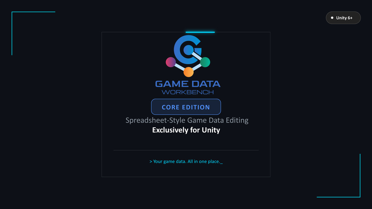 Game Data Workbench Core – Table-Based Data Editor for Unity