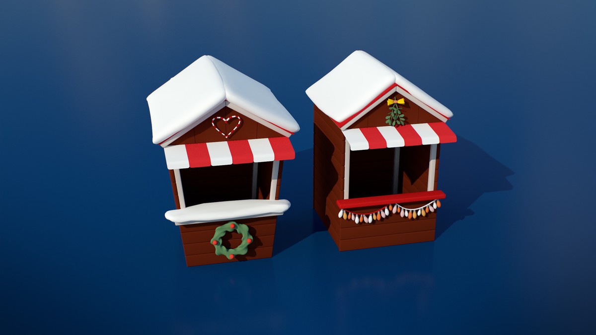Stylized Lowpoly Winter City Asset Pack