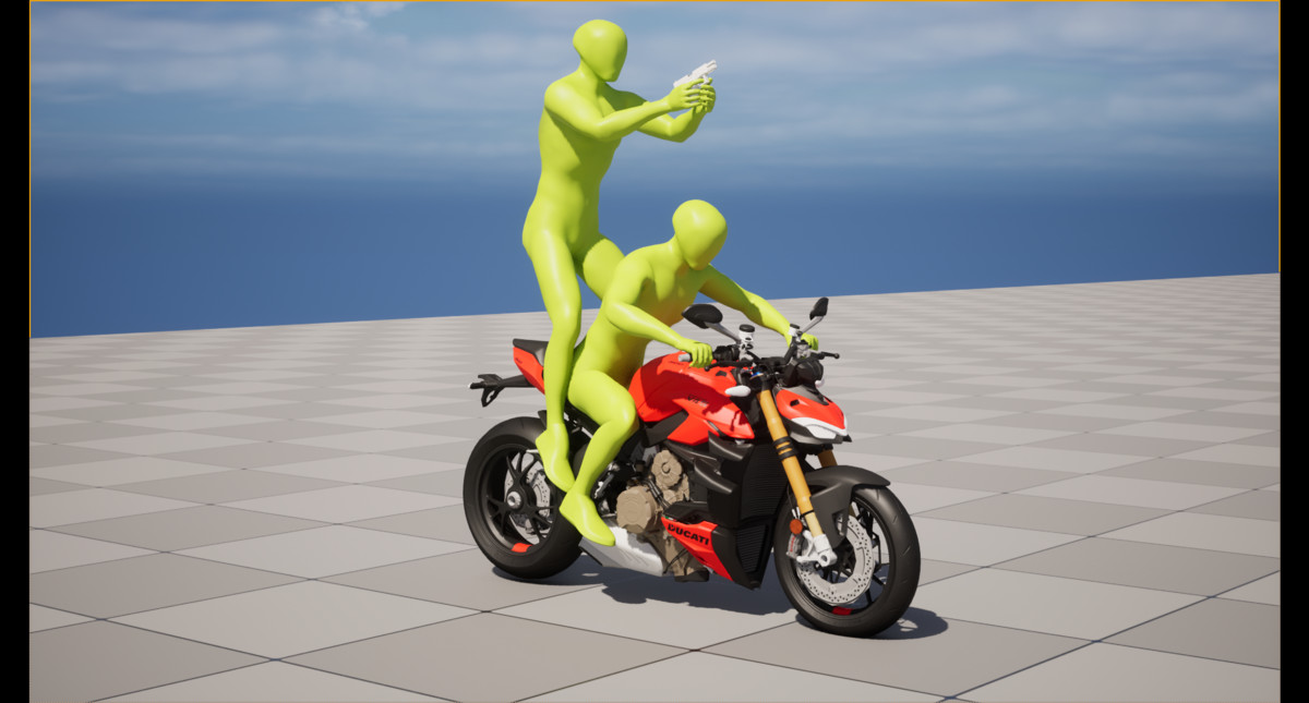 Bike Ride & Shoot Animation