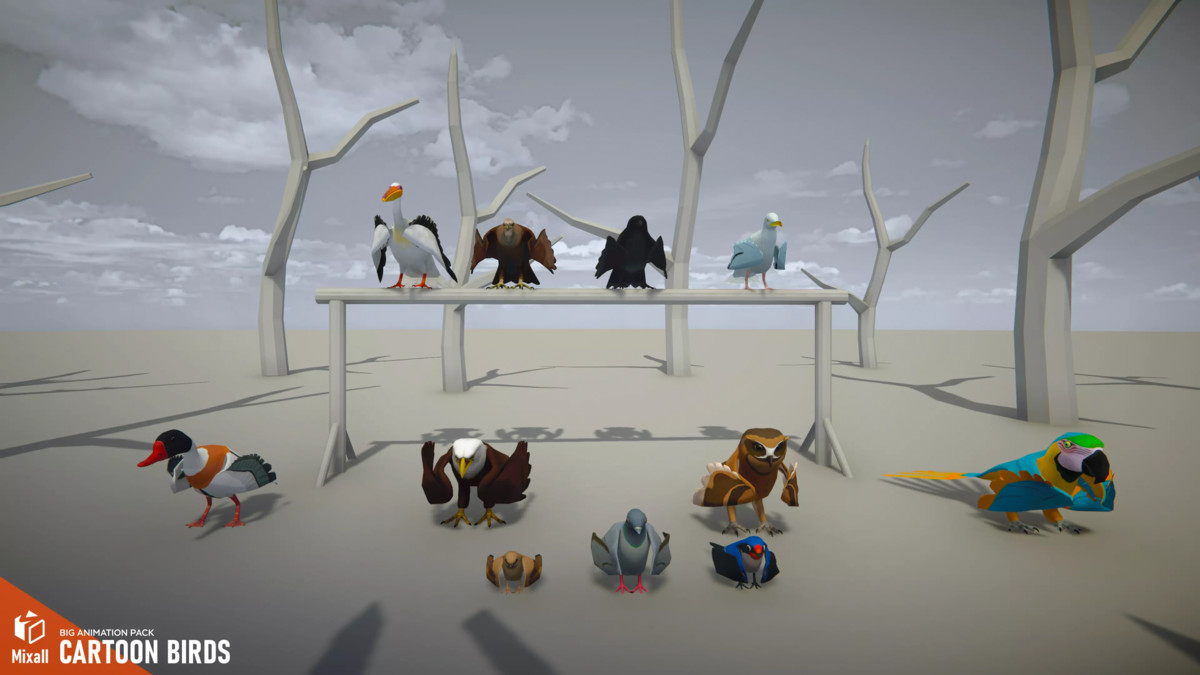 Animals pack - birds, reptiles and others
