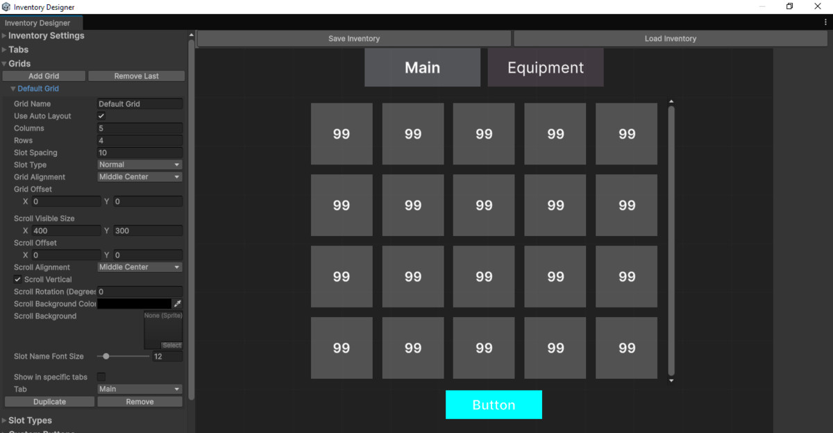 Advanced Inventory Designer