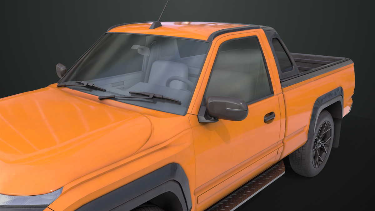 Pickup Truck01 Orange URP HDRP Textures