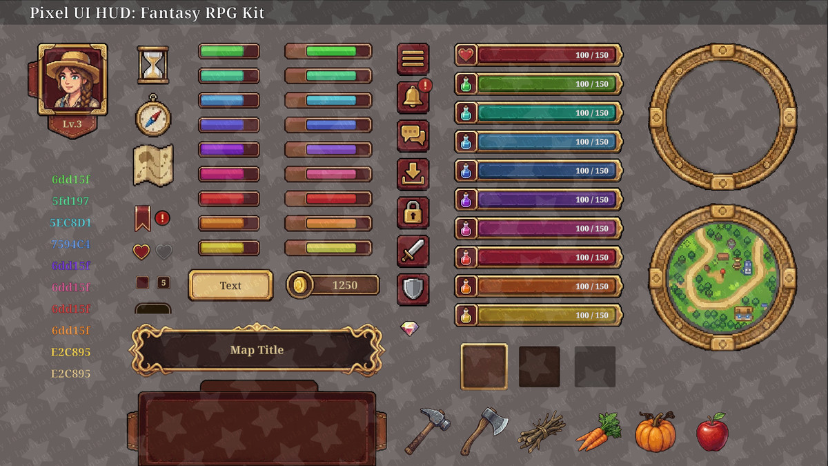 Pixel RPG UI Mega Pack: 4-in-1 Ultimate Bundle