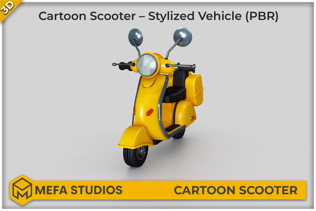 Cartoon Scooter – Stylized Vehicle