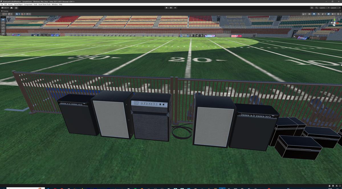 Modular American Football Stadium 3d Environment - Exterior, Interior, Props