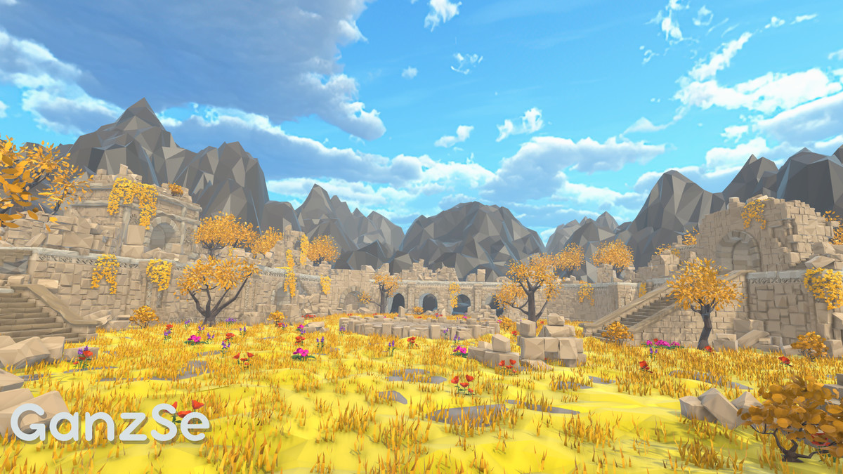 GanzSe Forgotten Hallowed Ruins - Modular Low Poly Environment