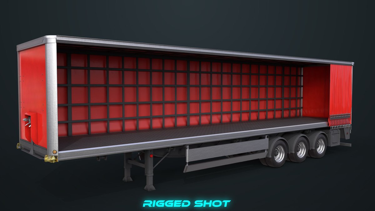 Curtainsider Trailer 4 Variant Collection URP HDRP Textures