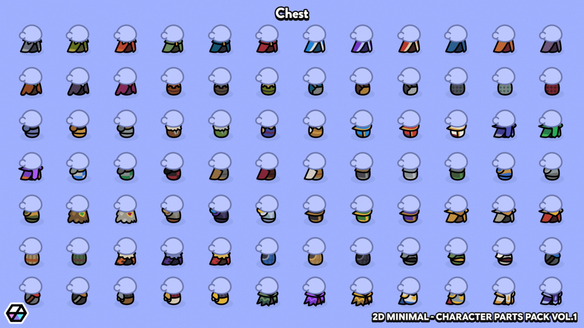 2D Minimal - Character Parts Pack Vol.1 [Expansion]