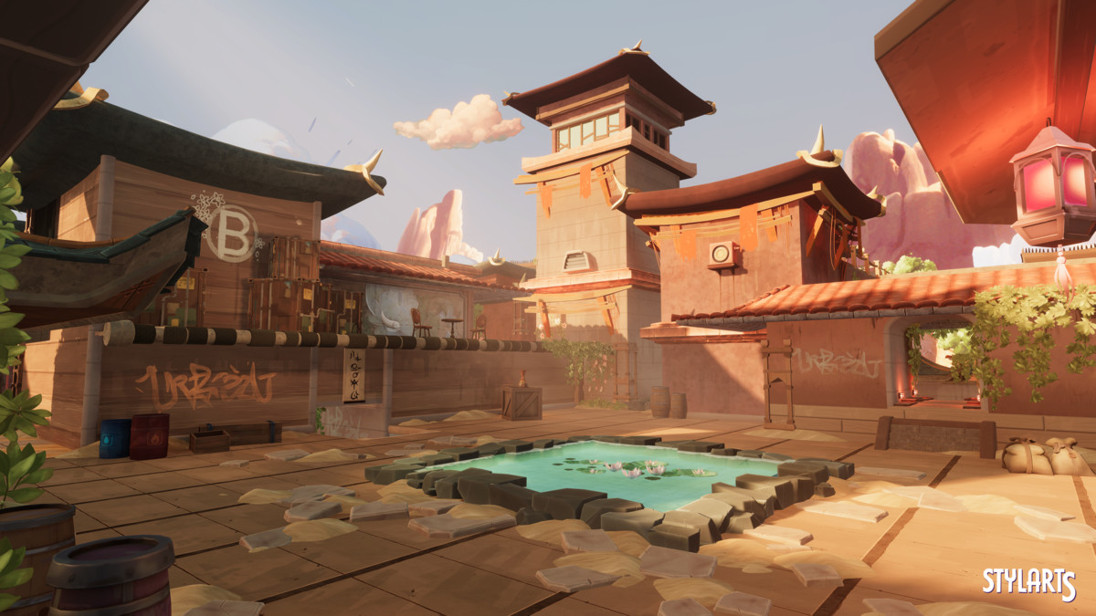 Stylized Asian Temple