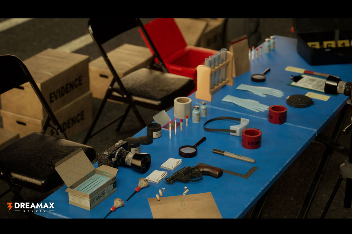 Crime Scene Props - Forensic Evidence Kit, Body Bag, Police Tape & Investigation