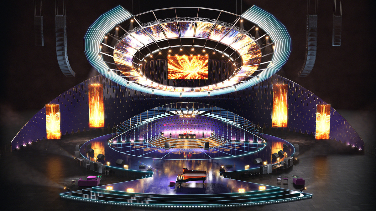 Concert Arena Stage Venue - Modular 3d Environment with props