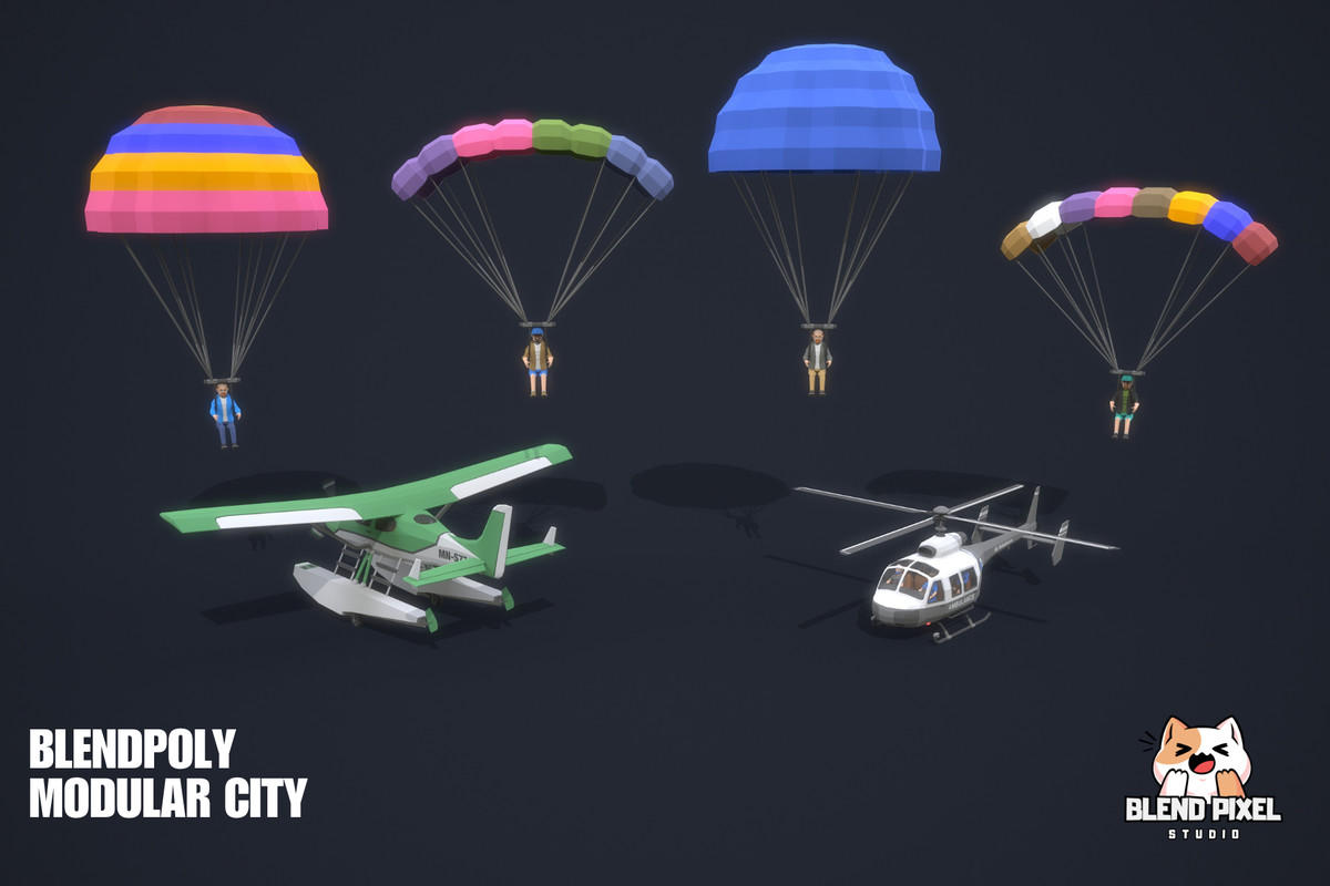 BlendPoly Modular City - Low Poly Assets
