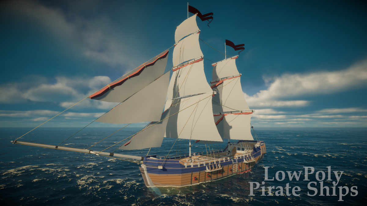 Low Poly Pirate Ships (Mobile Optimized) – By Yorakeys