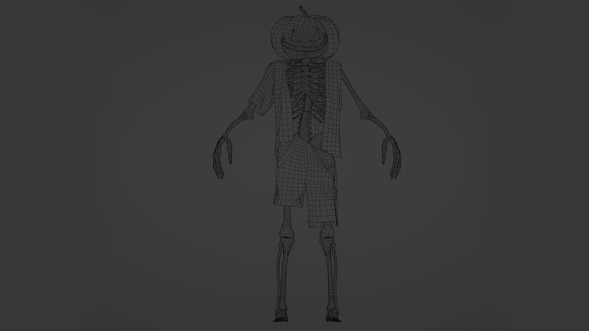 Scarecrow Pumpkin Halloween Skeleton
