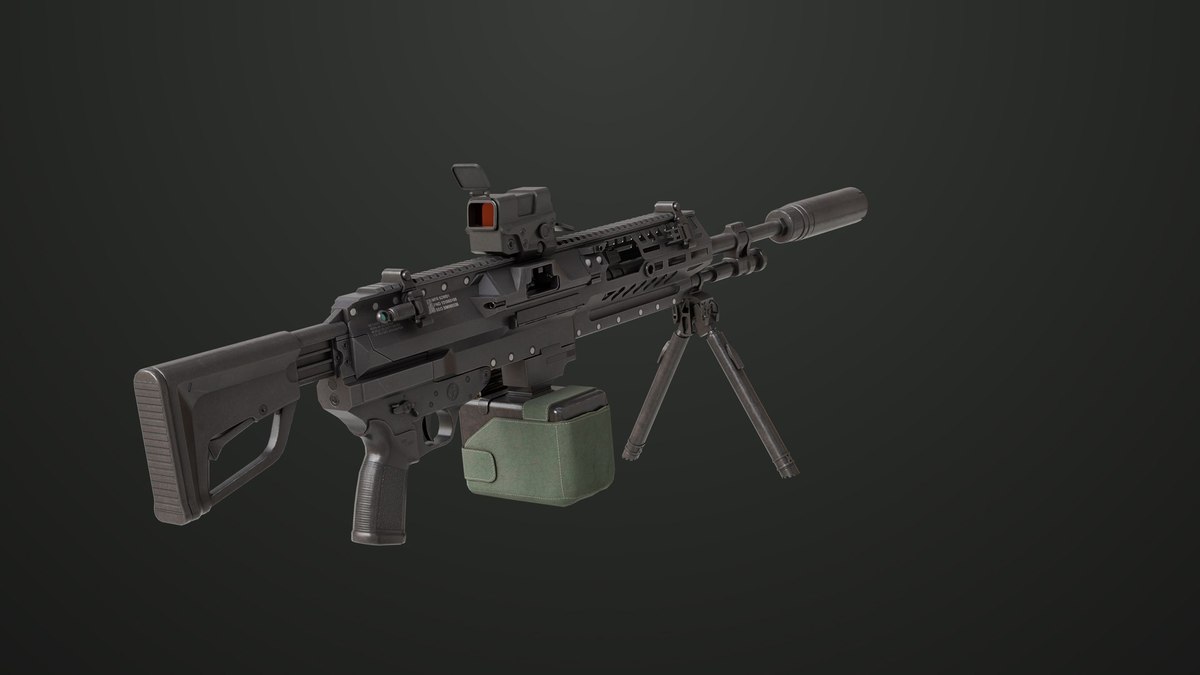 Machine Gun 14 Black URP HDRP Textures