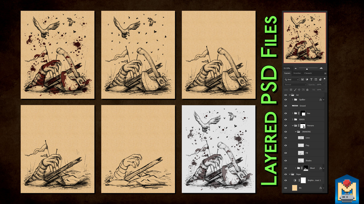 2D Hand Drawn Game Story Journal Sketches