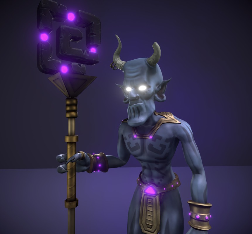 Alien Warrior Guard with Staff