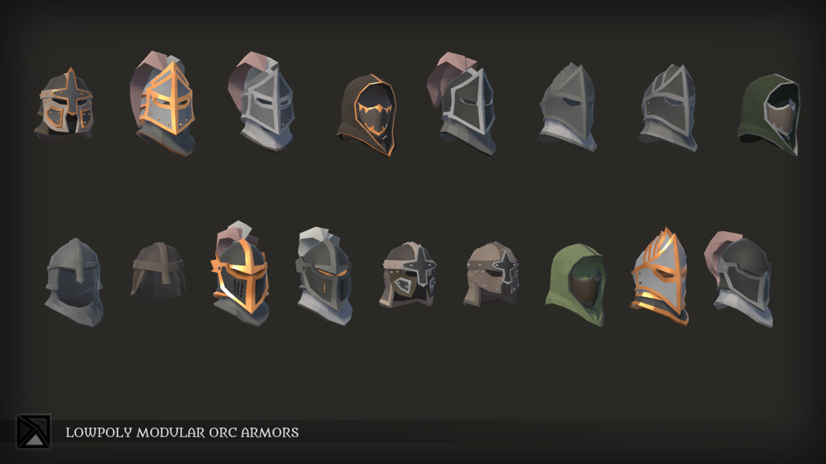 Low Poly Orc Modular Armors Bundle - LOWPOLY MEDIEVAL FANTASY SERIES