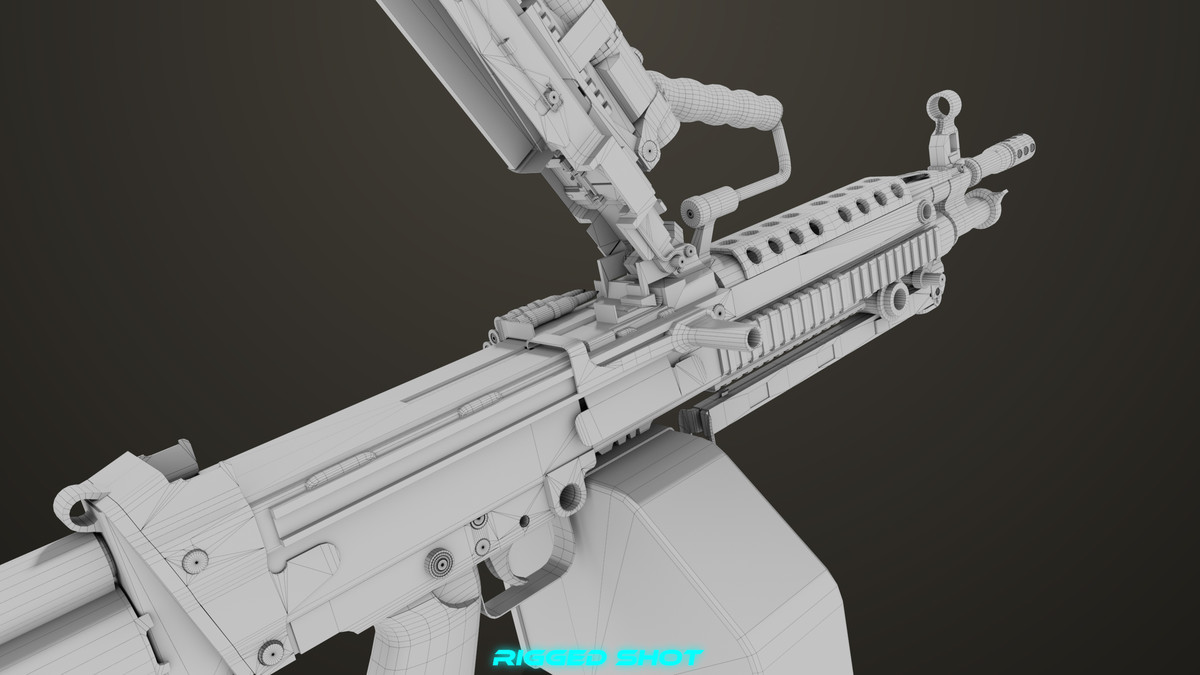 Machine Gun Sandal and Black Ammo Box URP HDRP Textures