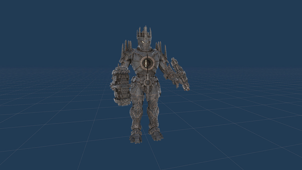 Armored Stone Golem - Dark Fantasy Boss