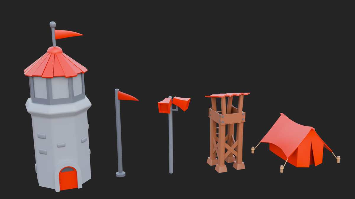Military - Stylized Low Poly Asset Pack by Ake