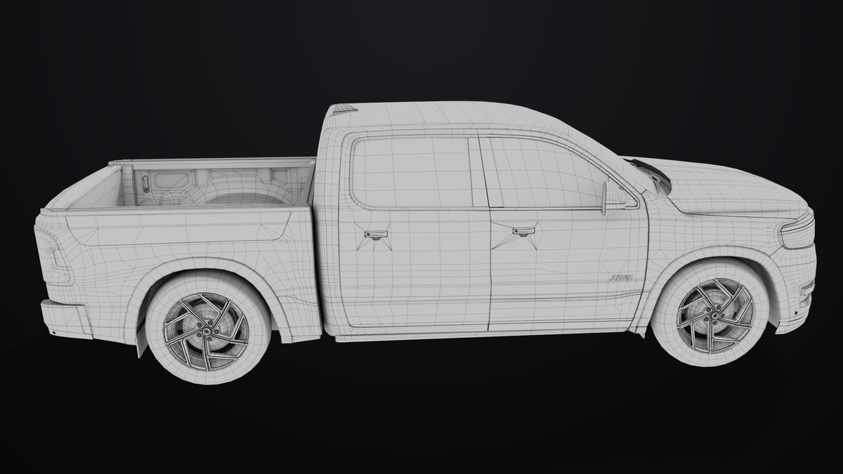 Pickup Truck 03 Grey and White URP HDRP Textures