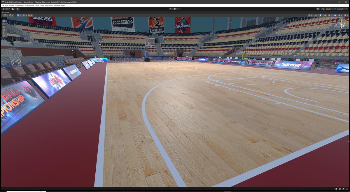 Basketball Arena Stadium Interior - Modular Environment 3D Level