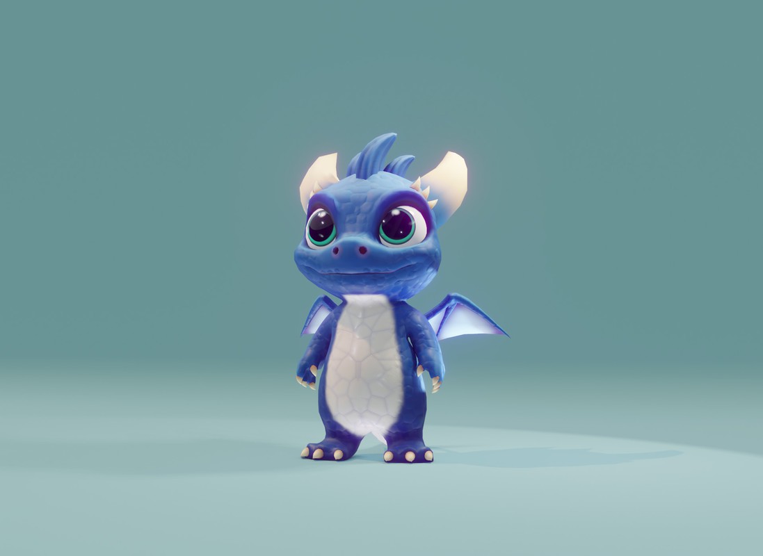 Cartoon Baby Dragons 3D Model with 5 Music Tracks & 36 Sound Effects